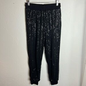 Black Sequin Joggers